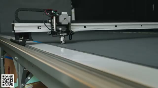 A plotter cutting flexible material from a digital pattern