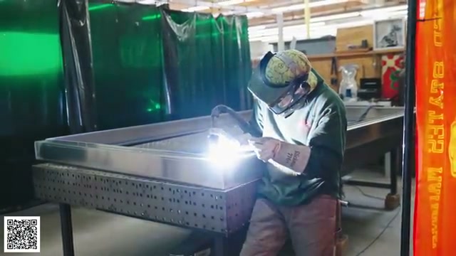 A Topo Toppers camper frame being welded in the Ventura factory